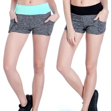 Повседневные спортивные и фитнес быстросохнущие шорты с карманами, плотно прилегающие бедра, анти-освещение, Йога, бег, бодибилдинг, для женщин