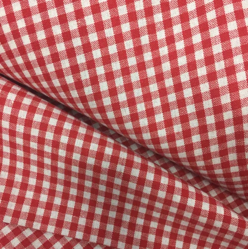 Классическая клетчатая хлопковая ткань для платья рубашка Косплей DIY швейная крышка стола Подушка Текстиль для дома - Цвет: 6mm plaid red