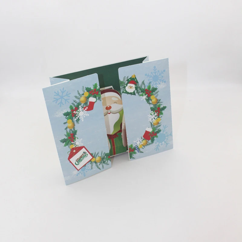  3D Handmade Xmas Rattan Circle Santa Claus Paper Invitation Greeting Cards PostCard Merry Christmas - 4.00031E+12