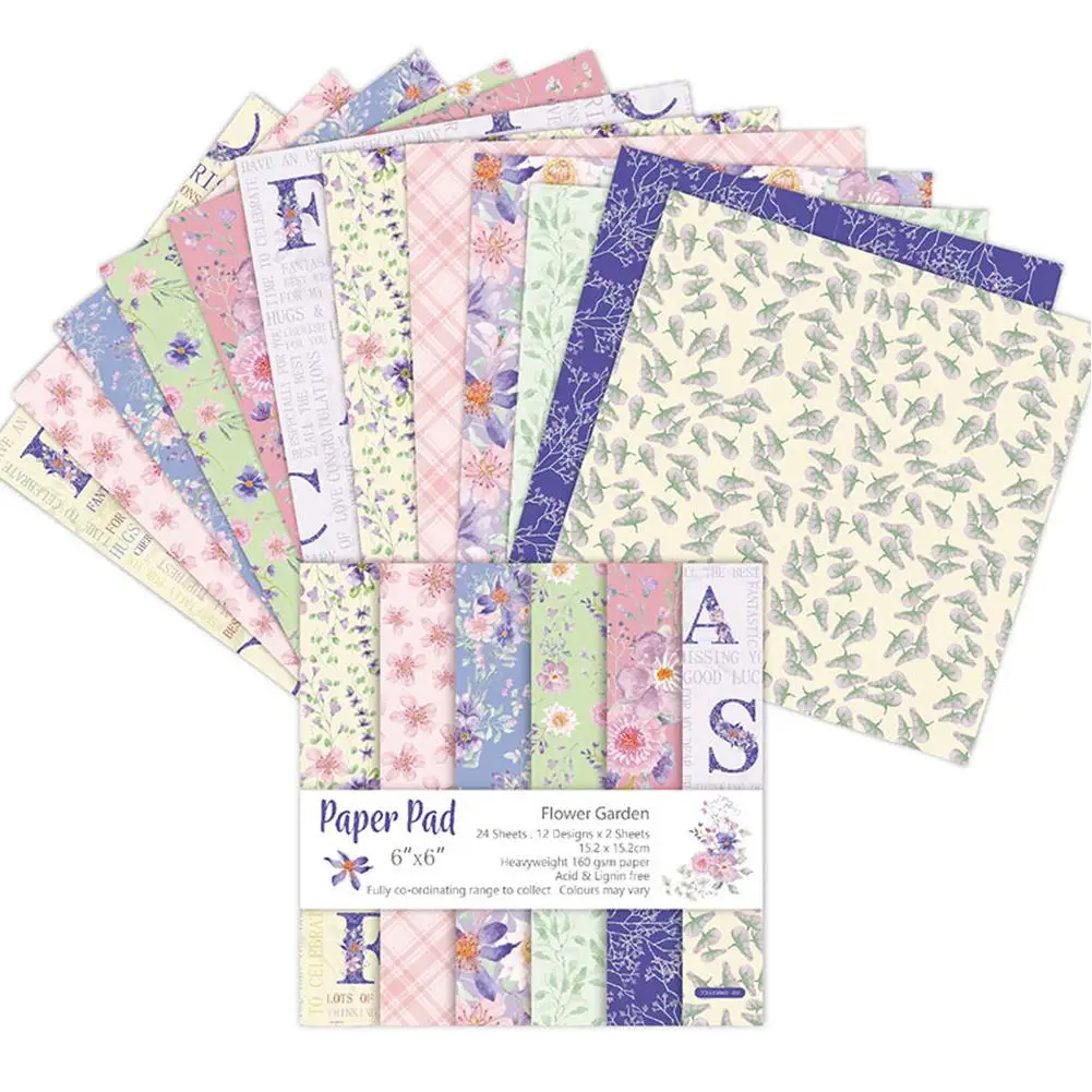 

24pcs Specialty Paper Pad Origami Paper Autumn Garden Scrapbooking Pads Paper Origami Art Background Paper Card
