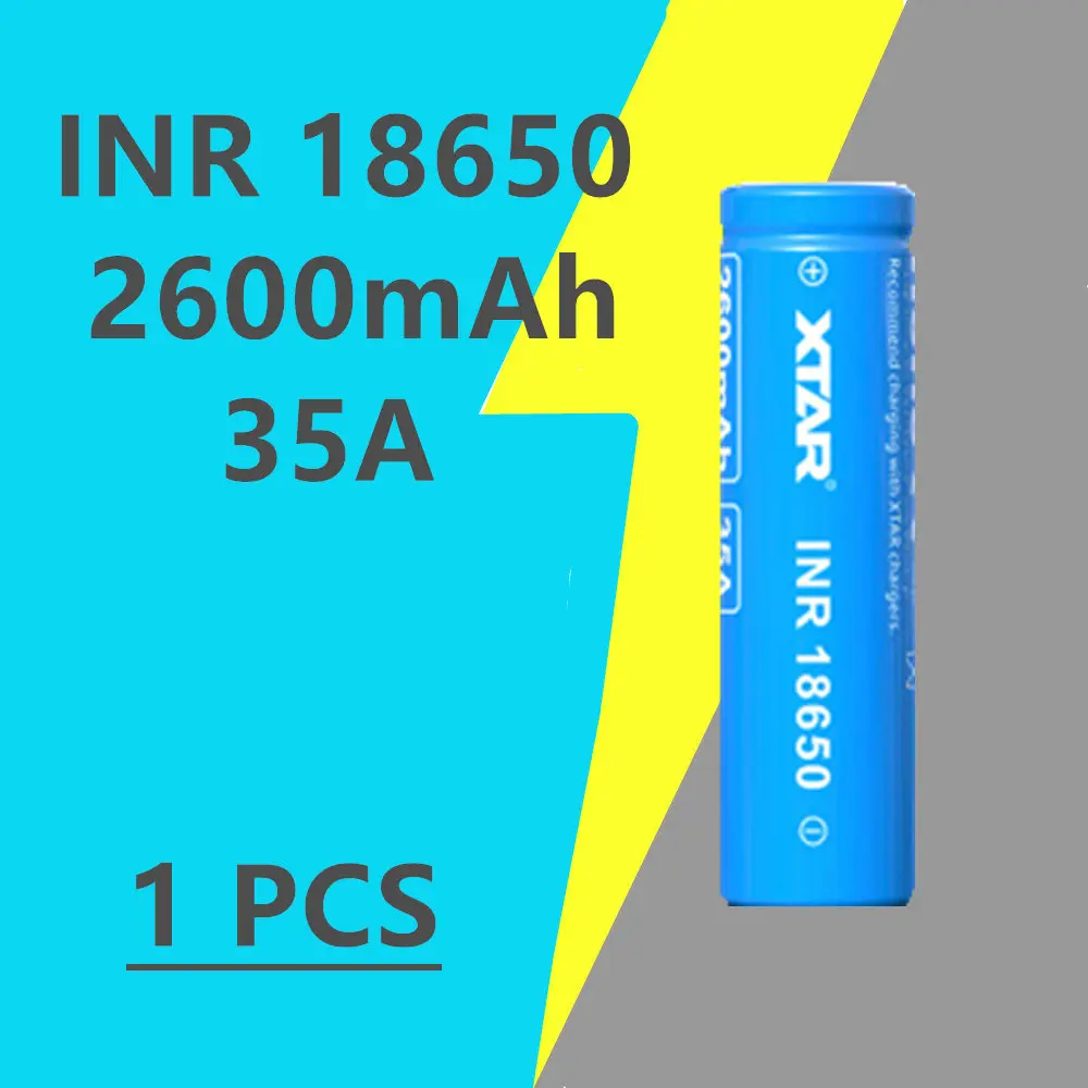 1 шт XTAR INR 18650 2600mah 35A аккумуляторная батарея
