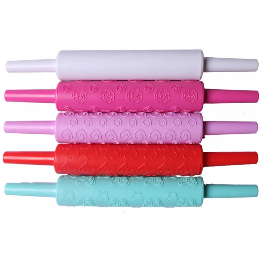 Christmas Embossing Rolling Pin Plastic Rolling Pins With Pattern For Cake Fondant Dough Roller Cake Decorating Tools