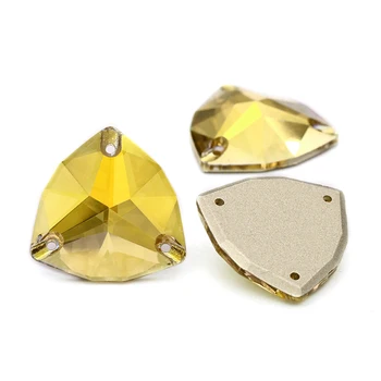 

Sunshiner Fat Trilliant Gold Sew On Rhinestone K9 Glass Crystal stone Flatback For Sewing Strass Dress Clothes decoration Beads