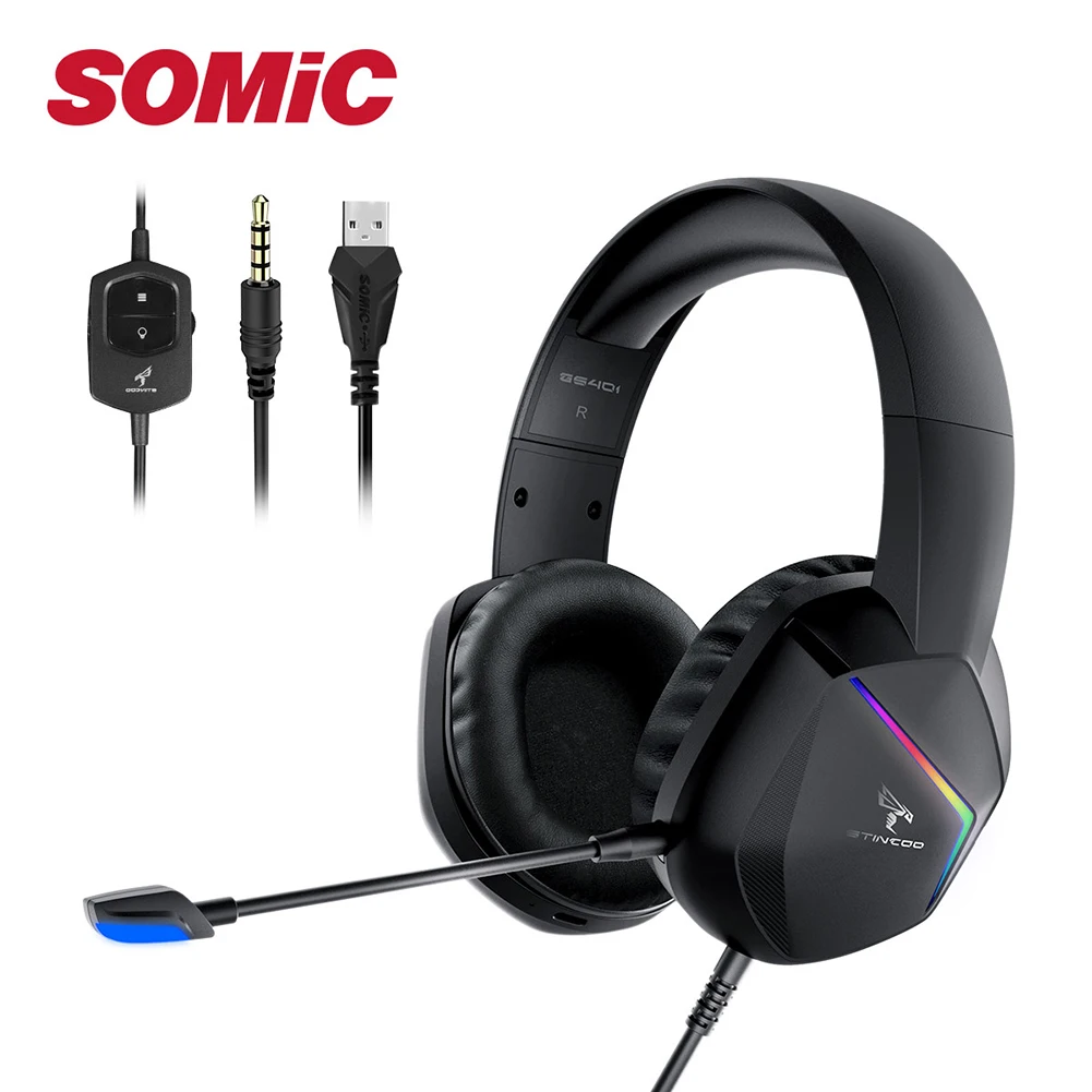 Беспроводная игровая Гарнитура SOMIC GS401 проводные наушники 3 5 мм USB 2 4G гарнитура с