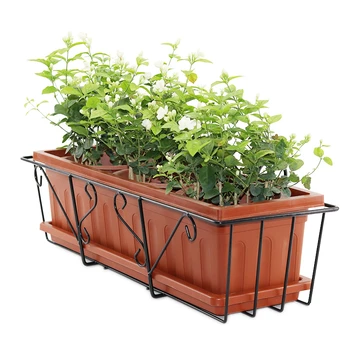 

Rectangle Grow Vegetables Flowerpot Simplicity Iron Frame Suspension Balcony Grow Vegetables Strawberry Basin Pylons
