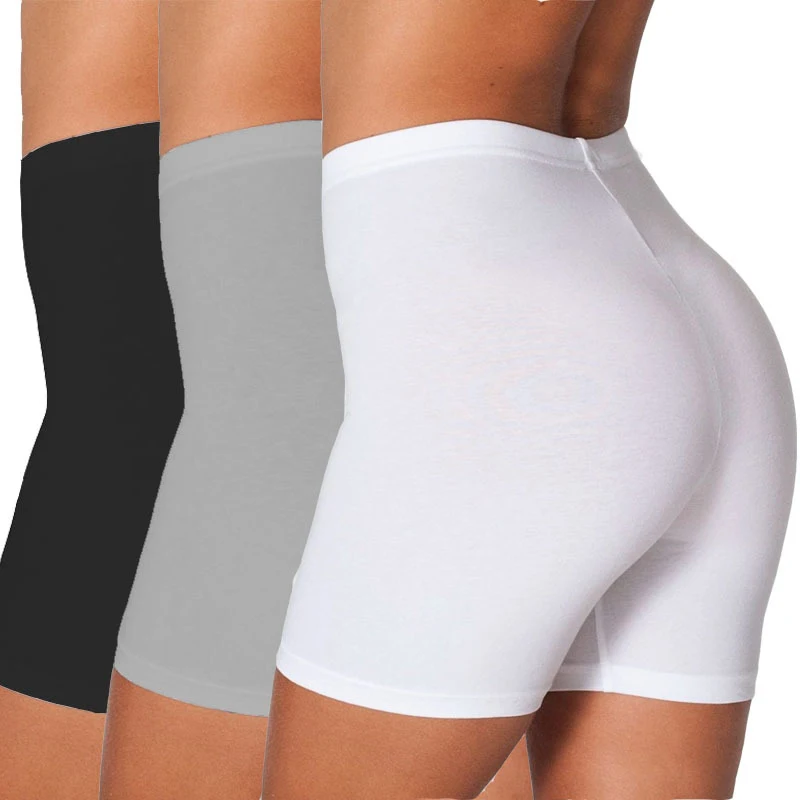 Seamless Safety Pants Women Underwear High-Waist Panties Anti-Light Sports Safety Shorts Black White Red Gray