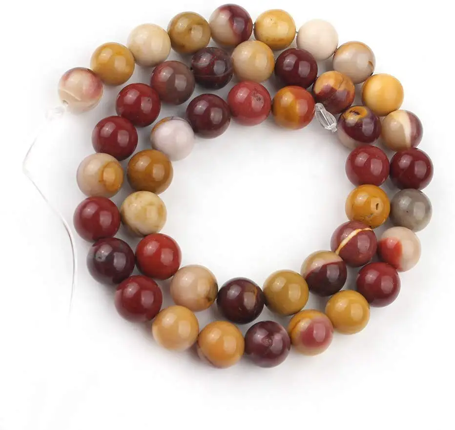 mookaite_Love Beads 天然石圆珠珠宝制作 38.10 厘米 4-6-8-10-12-14mm 半宝石珠 灰_7