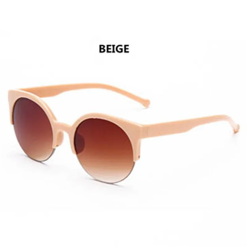 Kilig новые модные ретро дизайнерские Супер круглые очки кошачий глаз женские солнцезащитные очки сексуальные полочки очки UV400 okulary - Цвет линз: beige