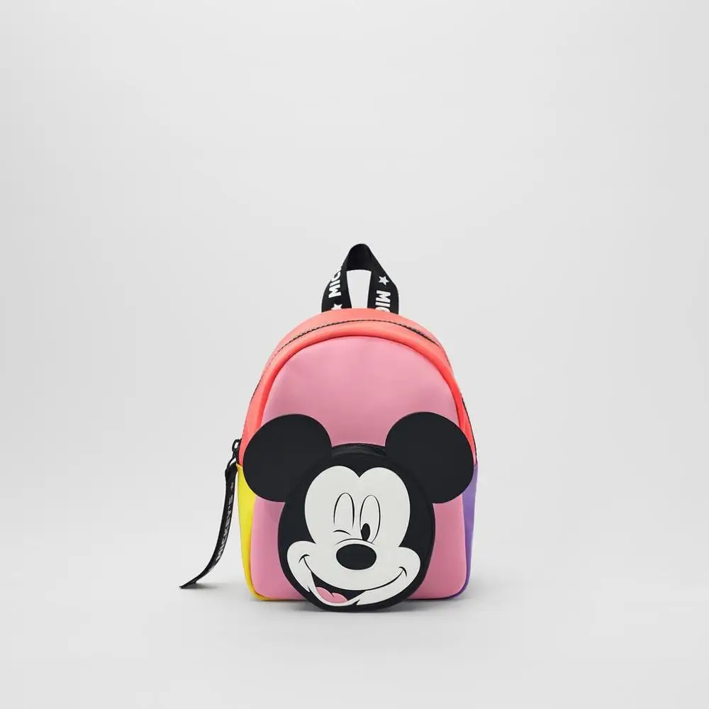 Disney Mickey mouse Children's school bag kindergarten boy girl baby backpack minnie cute cartoon Three-dimensional  backpack children s english alphabet notched word practice post kindergarten kindergarten primary school number writing tracing book