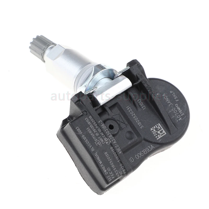 YAOPEI 4Pcs ǰ 40700-3AN0A 407003AN0A TPMS Ÿ̾ з  ֻ Ʈ ƽø Ƽ 2012 2013 Versa Note Frontier
