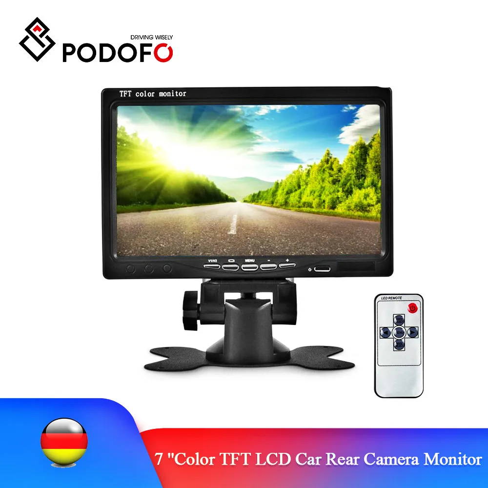 Podofo 7 ''автомобильный монитор заднего вида цветной TFT ЖК для автомобиля