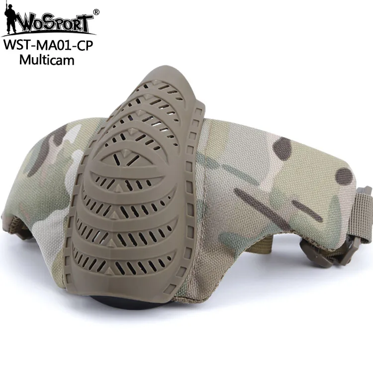 multicam Высокое качество 1000D нейлон Военная Половина лица Защитная тактическая маска стрельба Страйкбол Маска Охота CS Пейнтбол Аксессуары - Цвет: multicam