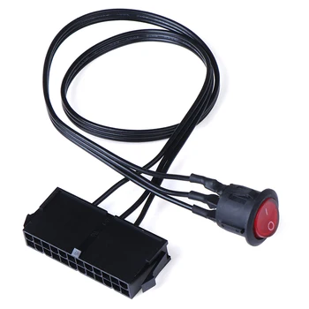 

New 24-Pin Female ATX Power Supply Starter Tester Start Up Jumper Cable Switch Computer Connectors Accessories Supplies
