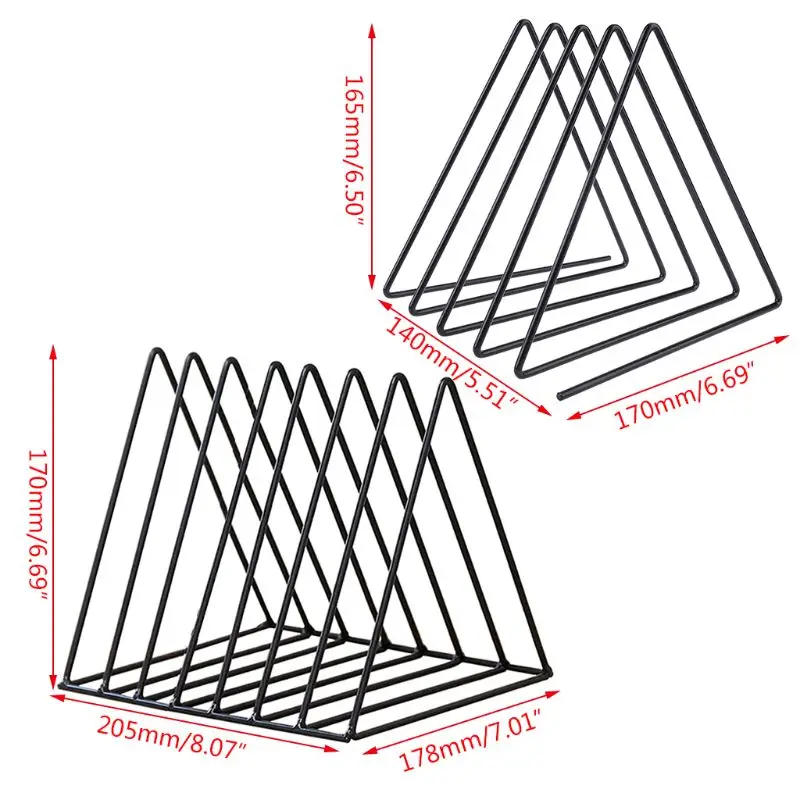 Железный LP стеллаж для записей треугольный книжный магзин держатель стол для хранения записей Органайзер R9UA