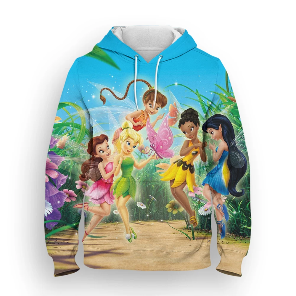 Толстовка Tinker Bell для мужчин и женщин кофта с 3D принтом Диснея мультяшное аниме