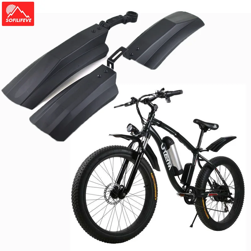 2PCS Snow Bicycle Mountain Bike Front Rear Mud Guard Fenders for Fat Tire qcBWU 