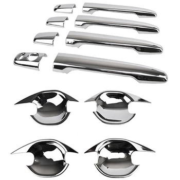 

for Mitsubishi Outlander 2013 - 2017 Smart Key Chrome Door Handle Cover + Bowl Trim Sticker Car Garnish Molding