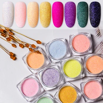 

Sugar Nail Powder Glitter Dust for UV Gel Polish Nails Art Laser Gradient Nail Pigment Matte Effect Holographic Glitter Dipping