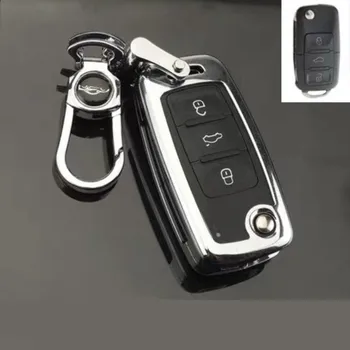 

Car Key Case Cover Galvanized Alloy For VW Volkswagen Polo Golf Passat Beetle Caddy T5 Up Eos Tiguan Skoda A5 SEAT