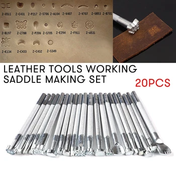 

20Pcs/set Leather Tools Working Saddle Making Set Carving Craft Stamps Punch DIY Leathercraft Punching Chisel Carve Hand Tools