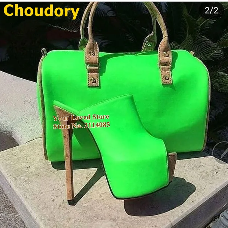 木纹细跟内水台高跟拖鞋 (3)