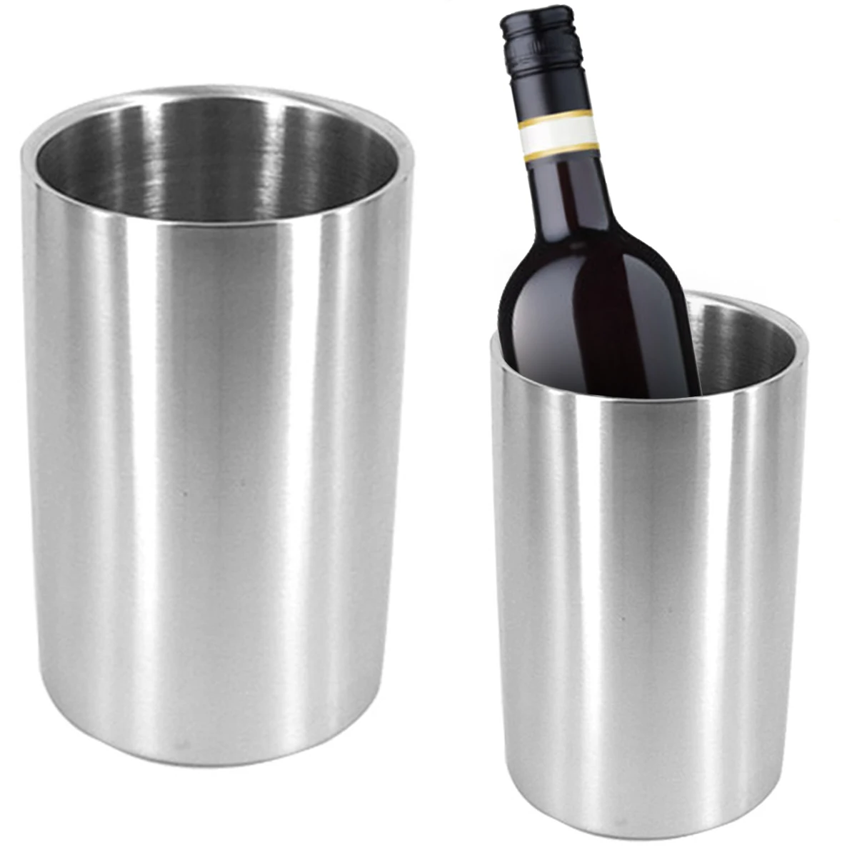 Stainless Steel Double Wall Insulated Wine Chiller Iceless Wine Cooler