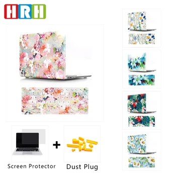 

HRH Flower Protective Laptop Body Shell Hard Case Silicone Keyboard Cover for Mac Air Pro Retina 13 12 15 11Touch A2289 A2251