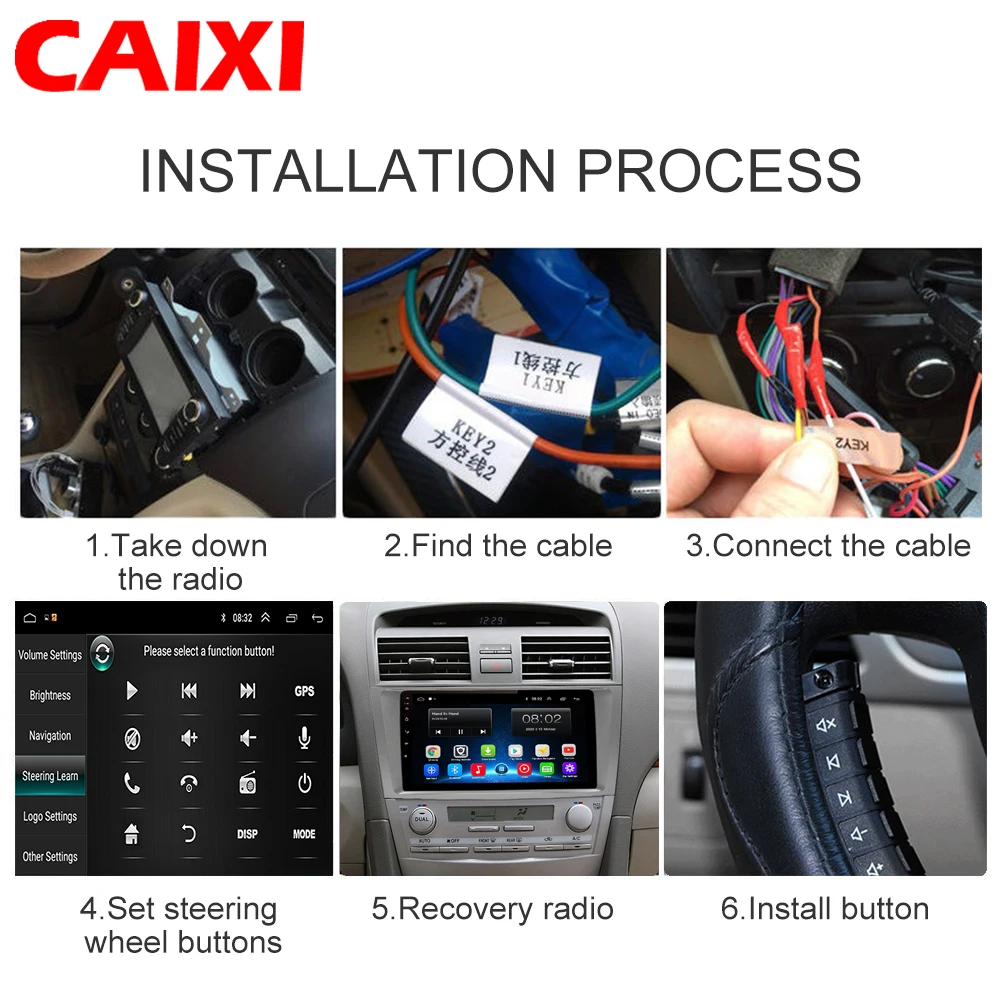 CAIXI Car steering wheel button remote control Universal remote control Bluetooth wireless For 2din Radio Car android Player car radio cd player android phone accessories