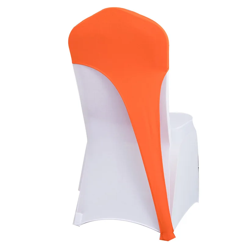 Spandex Chair Cover Solid Color Stretch Chair Cap Hood Elastic Chair Sash Bands For Banquet Event Decoration