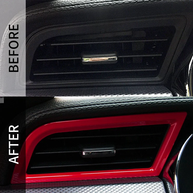Interior Accessories Dashboard Side A/C Outlet Vent Cover Trim 2Pcs for Ford Mustang
