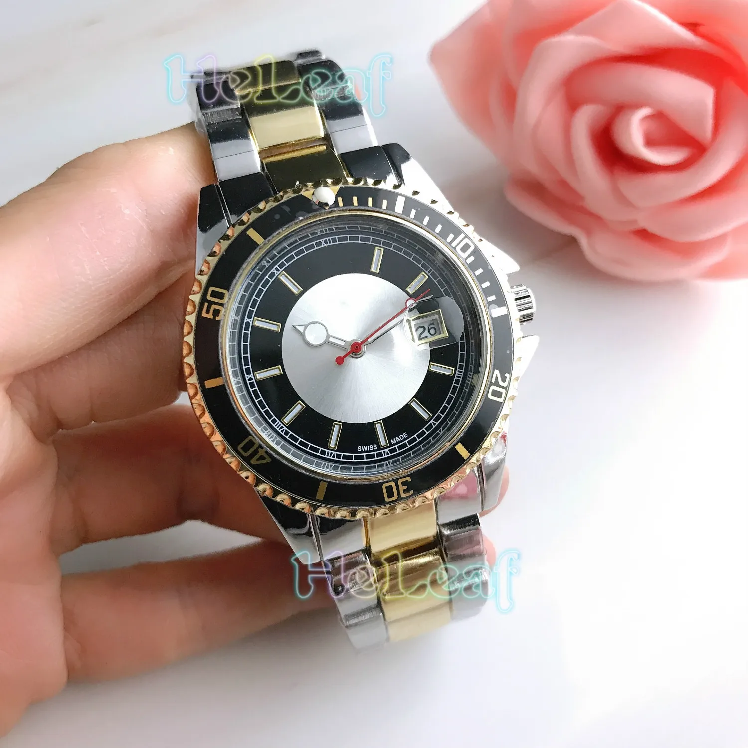 

Fashion Gold Silver Black Stainless Men Watch Quartz Wrist Watches Brand Female Clock Montre Femme reloj