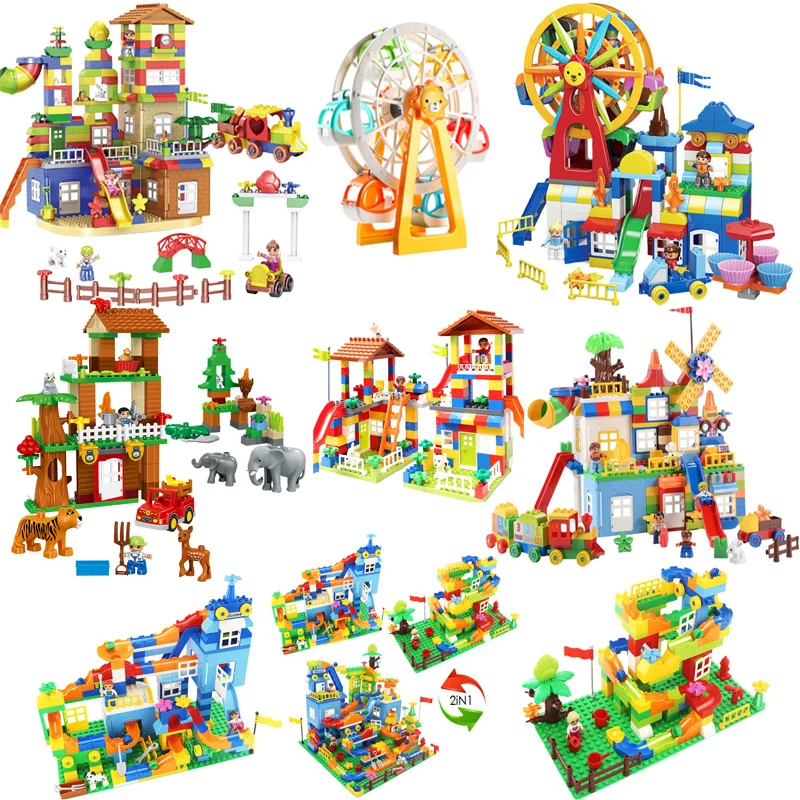Legoing Duplo city house Big Particle Castle Building Blocks Creator Duploed Animals Bricks Legoings Duplo Figures Children Toys