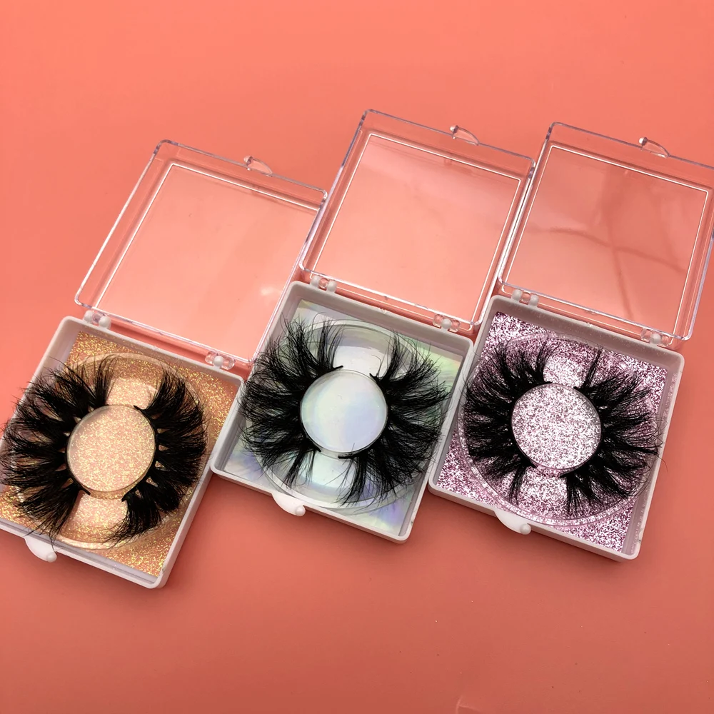 

Mikiwi Free custom Logo 25mm lashes 30/50/100/200 Wholesale 3D Mink Lashes Square case packaging Label Makeup Box Mink Lashes
