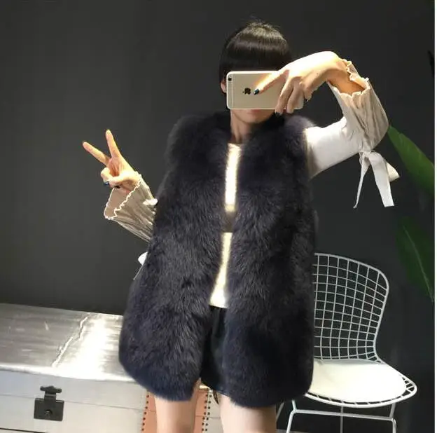 ZDFURS* натуральный Лисий жилет куртки для женщин натуральный мех пальто зимний жилет