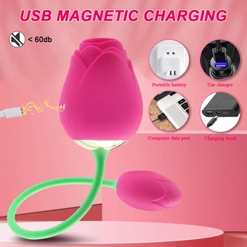 Rose Shape Clitoral Sucking Vibrator Powerful Clitoris Stimulator Vacuum Sucker Female Love Vibrating Eggs Sex Toy for Adults 18 4