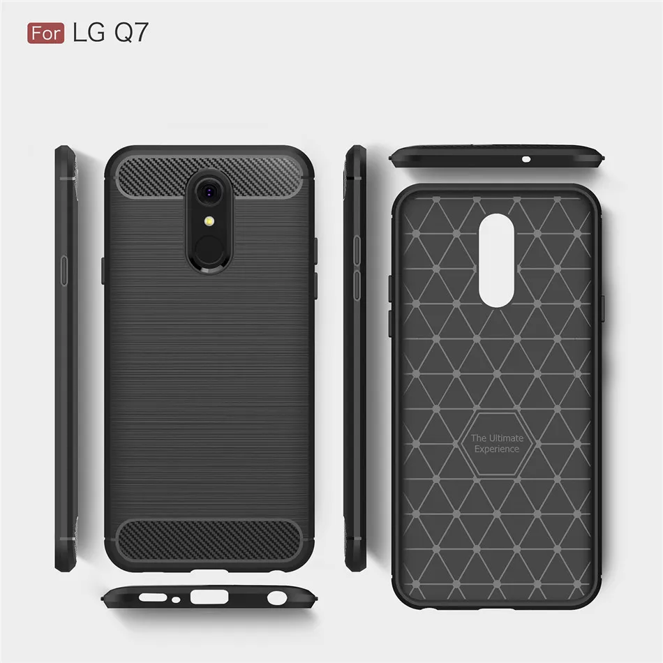 Силиконовый чехол для LG Q6 Plus Q60 LG Q7 Plus Q8 ударопрочный чехол из углеродного волокна TPU для телефона для LG Q8 Q6 Q7 Alpha