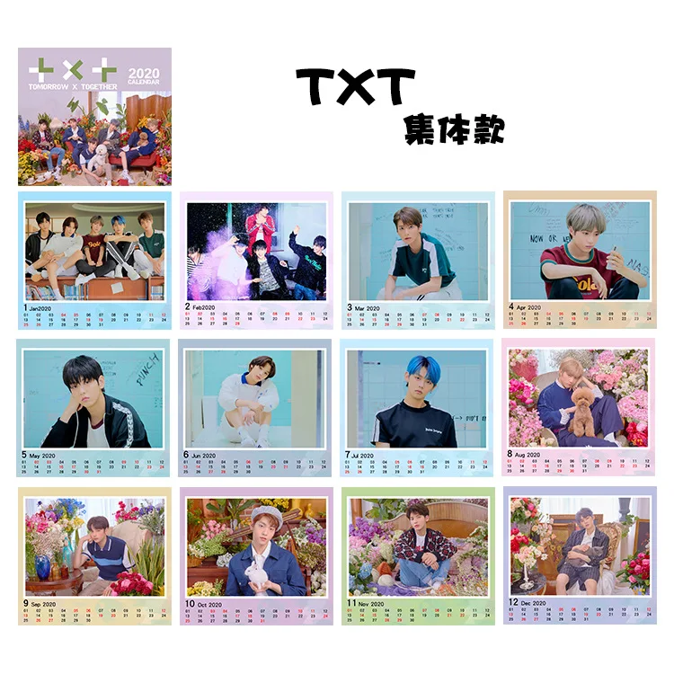 KPOP StrayKids SuperM EXO BLACKPINK TWICE TXT X1 ITZY год Настольный календарь