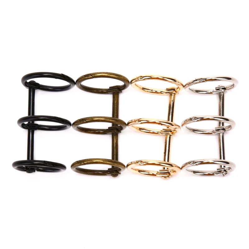 2Pcs 3 Rings Loose Leaf Metal Book Binder for Notebook Album Scrapbook Clips Metal Ring Binder Calendar Circle Stationery Office metal ring binder metal binder ring loose leaf binder clips book binding supplies