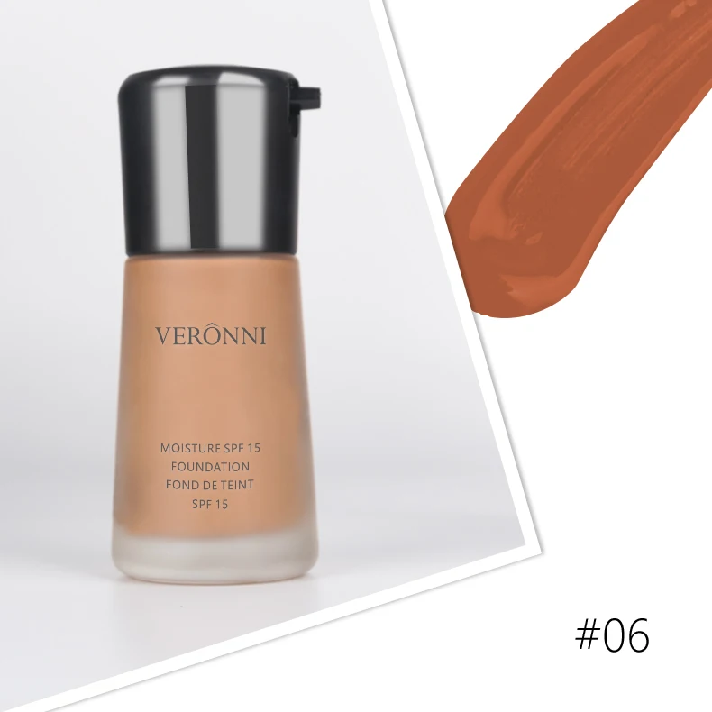 06 VERONNI отбеливающий натуральный Pro Nude Face Foundation Prime beauty увлажняющее средство для макияжа жидкое полное покрытие Корректирующее средство для лица базовый крем - Цвет: 06