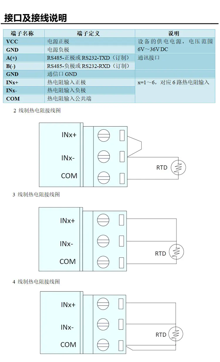 Fully Isolated Thermal Resistance Temperature Acquisition Module Transmitter PT100PT1000CUGEBA to RS485MODBUS