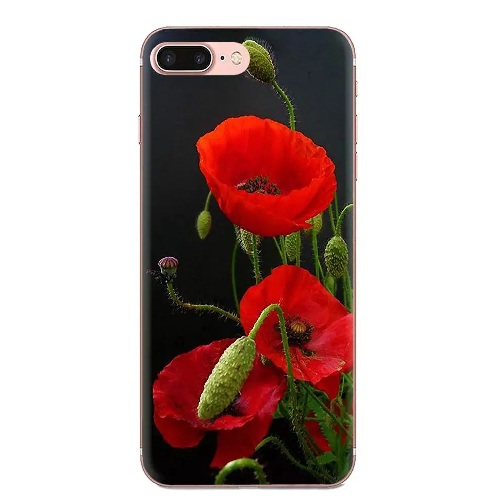 Красной кукурузы картина с изображением цветков мака для Galaxy J1 J2 J3 J330 J4 J5 J6 J7 J730 J8 mini Pro Мягкий корпус для мобильного телефона