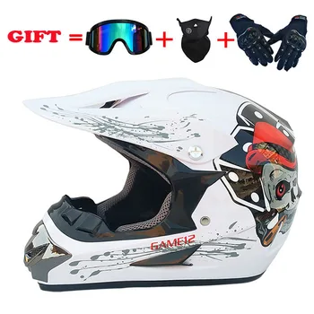

Motorcycle cross-country helmet four season helmet men's mountain bike small cross-country helmet full helmet goggle mask gloves
