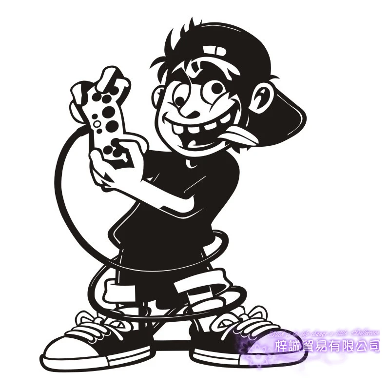 Game Handle Wall Sticker Video Play Game Room Decal Gaming Gamer Vinyl