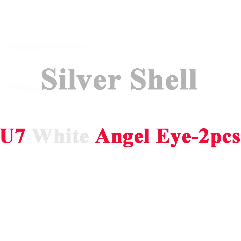 U7 Angel Devil Eye светодиодный фонарь для мотоцикла 125 Вт, фара для мотоцикла, скутера, вождения автомобиля, синий, красный, зеленый, белый, вспомогательное освещение - Цвет: 2PCS Silver-White