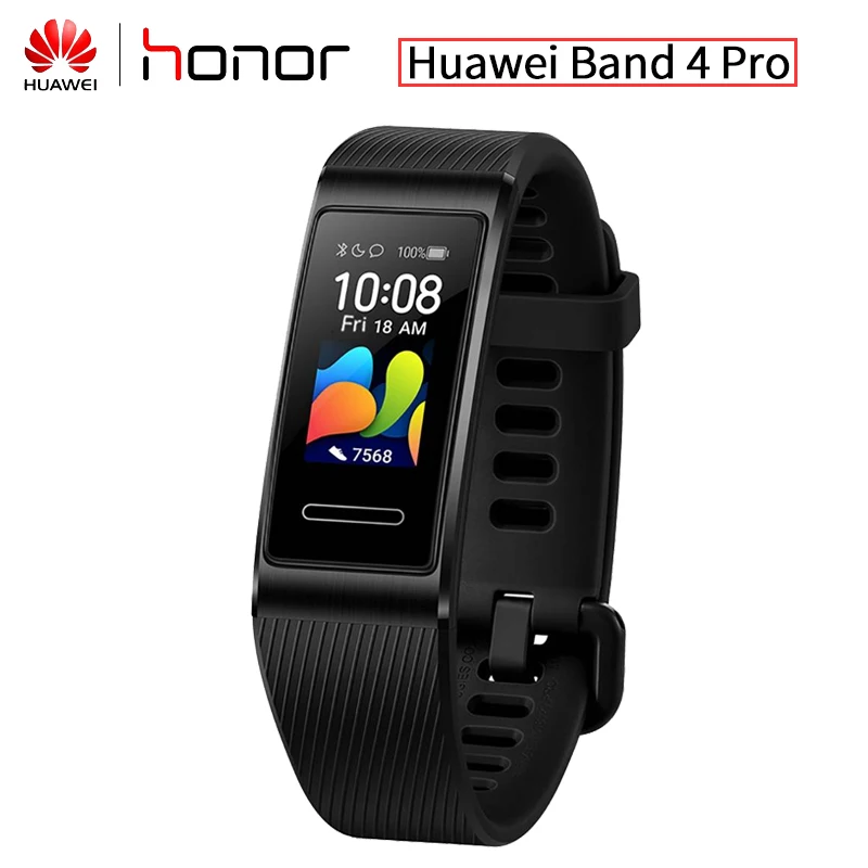 Huawei Band 4 pro SmartBand 0 95 'AMOLED дисплей 5 атм водонепроницаемый браслет встроенный gps SpO2