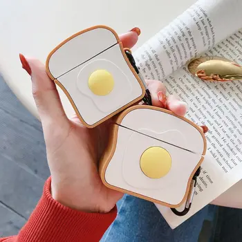 

Cute Toast Bread Earphone Case Silicone Protective Cover for Huawei FreeBuds 3