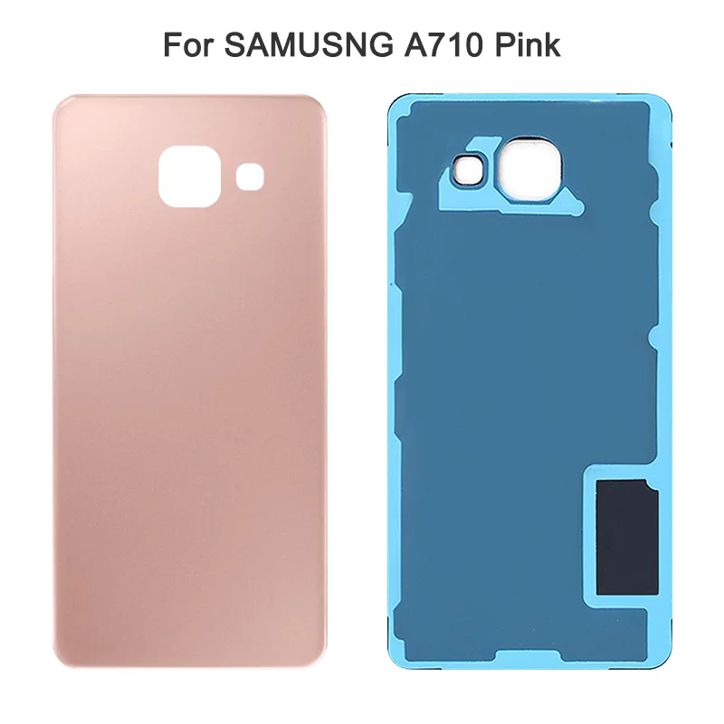 A710 Pink Задняя Батарея сзади Стекло чехол для Samsung Galaxy A3 A5 A7 A310 A510 A710 A910 Батарея чехол наклейка для корпуса - Цвет: A710 Pink