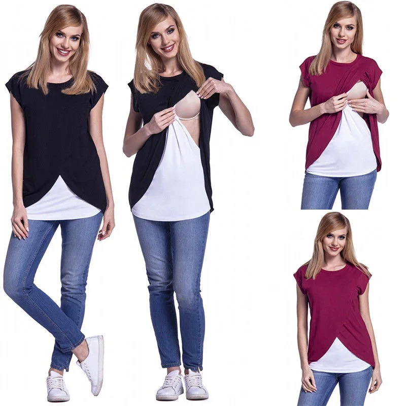 Wish AliExpress с перекрестной каймой,, женское платье, комбинированное, скрытое, крестовое, Одежда для беременных, одежда для кормления, Cl