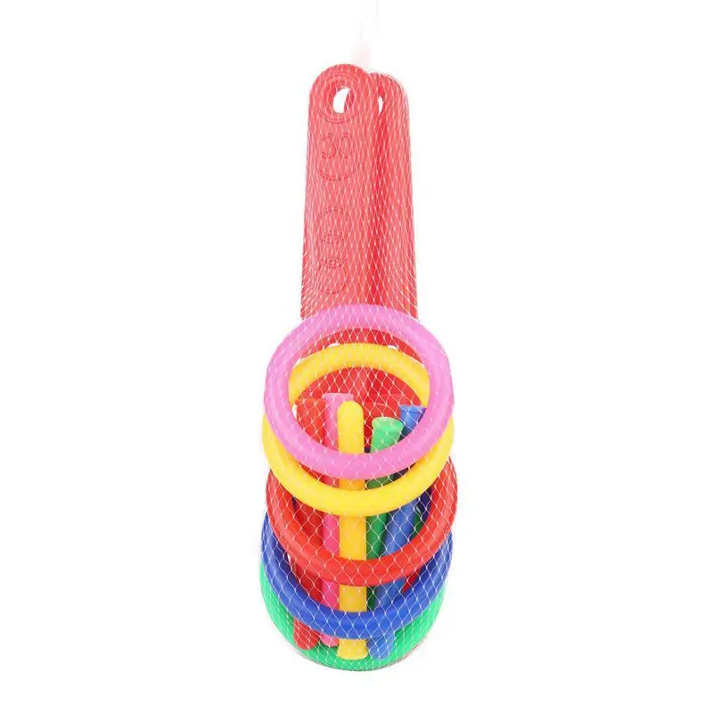 Кольцо бросок игра Quoits Hoopla набор колышки веревка мишень Дети Сад Вечерние