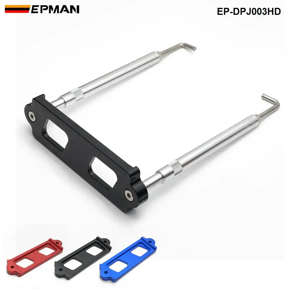 EPMAN Battery Tie Down Kit Hold Down Rod With Stainless Tray Hooks For Honda Civic / CRX S2000 For Acura Integra RSX EP-DPJ003HD